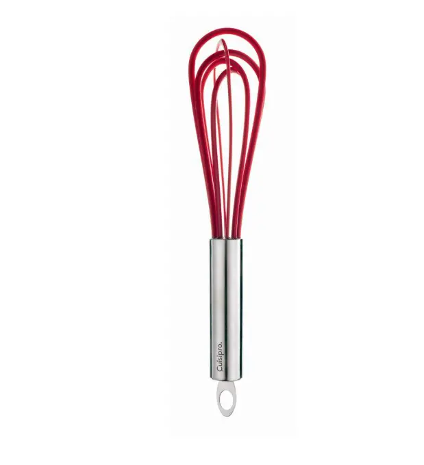 Cuisipro 10" Paddle-Style Egg Whisk – 5-Wire Silicone-Coated Handle In Vibrant Red 1