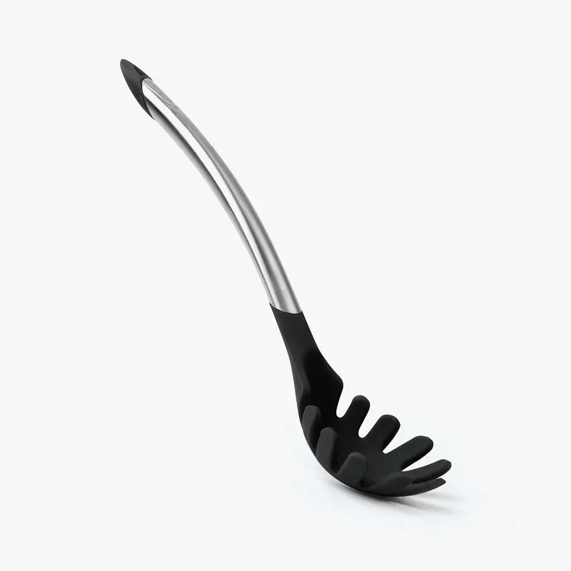 Cuisipro 12.25" Black Silicone Spaghetti Server – Lfgb-Certified Elegant Pasta Tool 1
