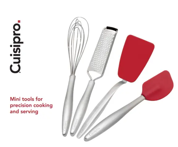 Cuisipro Piccolo Red Baking Tool Kit – Grater, Whisk, Spatula, Turner 1