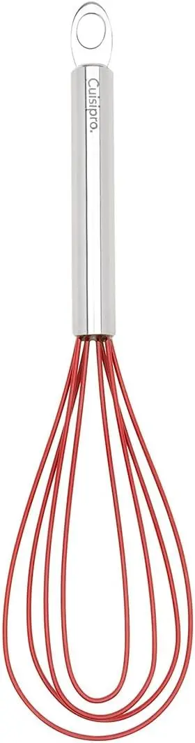 Cuisipro Red Silicone Flat Whisk – 10-Inch (25.4 Cm), 4-Wire Design 1