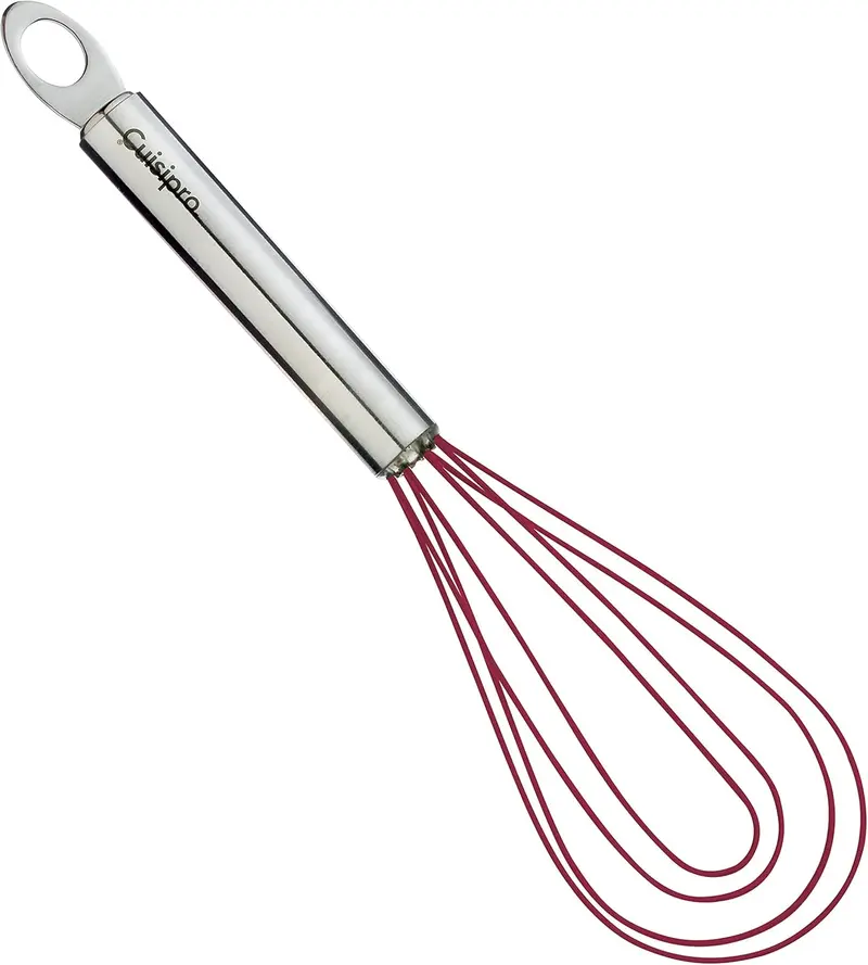 Cuisipro Red Silicone Flat Whisk – 8-Inch (20 Cm), 4-Wire Design 1