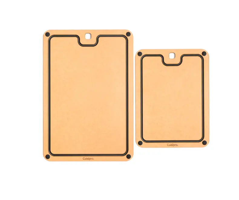 Cuisipro Two-Piece Fibre Wood Cutting Board Set With Non-Slip Feet 1