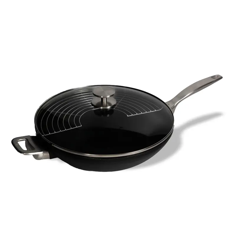 Cxd Dou Ceramic Nonstick 12.5-Inch Wok – 5.3-Qt Capacity With Rack & Lid 1