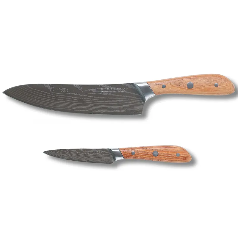 Damascus-Blended Chef & Paring Knife Set 1