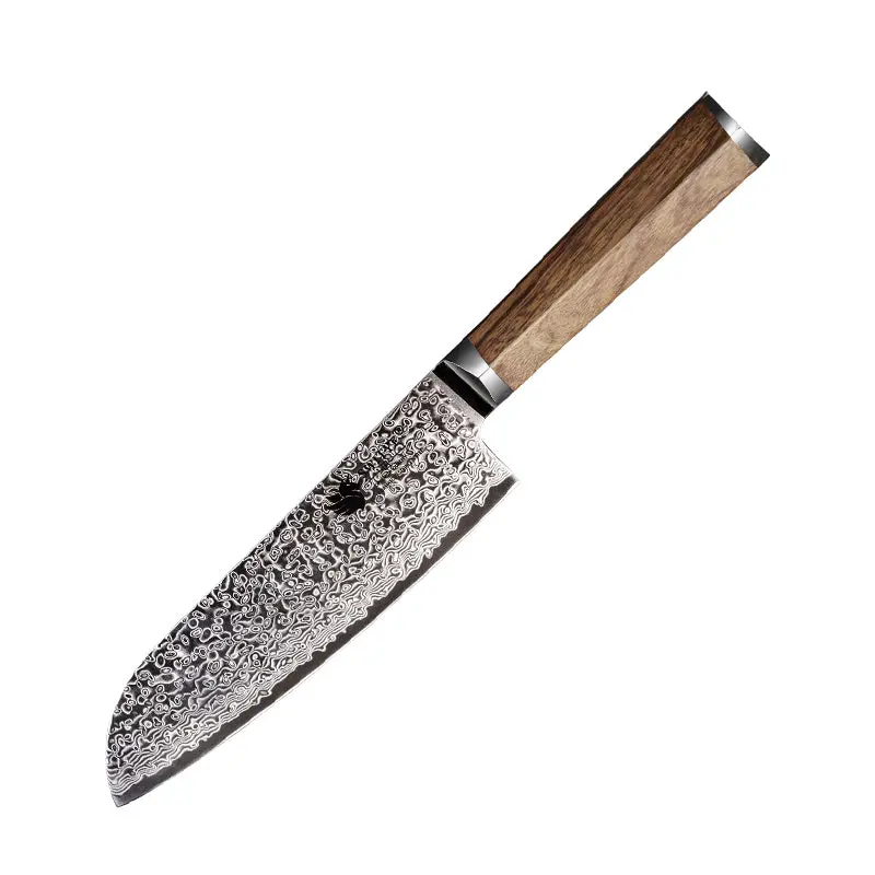 Damascus-Style Wavy Santoku Knife 1