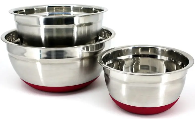 Danesco A La Tarte Mixing Bowl Set – 3-Piece Silicone-Coated Nesting Bowls 1