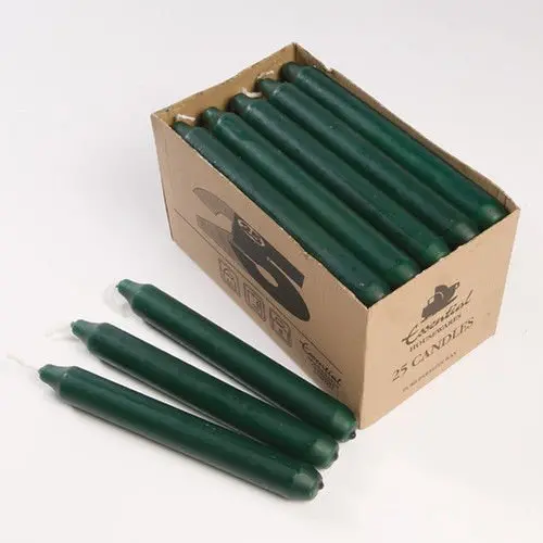 Dark Green Taper Candles – 18 Cm Paraffin Dinner Candles, Pack Of 10 1