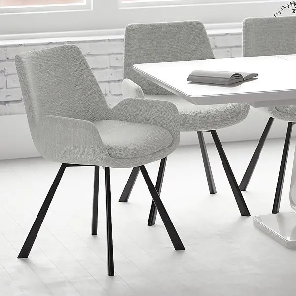 Dark Grey Round Cuddler Chair – Plush Fabric Lounge Seat 1