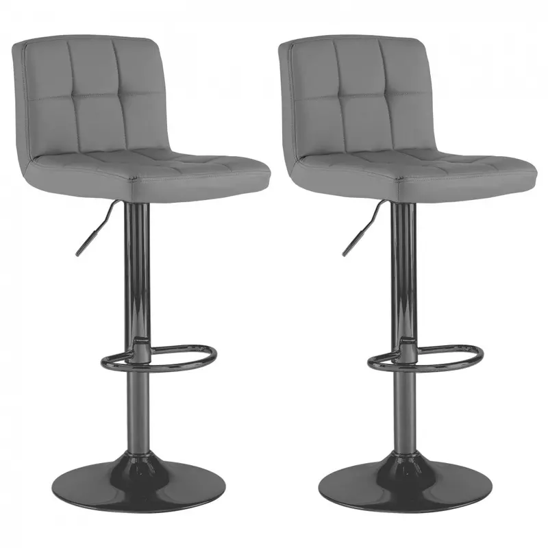 Dark Grey Upholstered Bar Stool With Modern Design 1