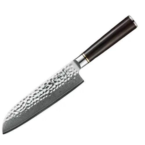 Deep-Blade Santoku Knife In Spruce-Colored Handle Finish 1