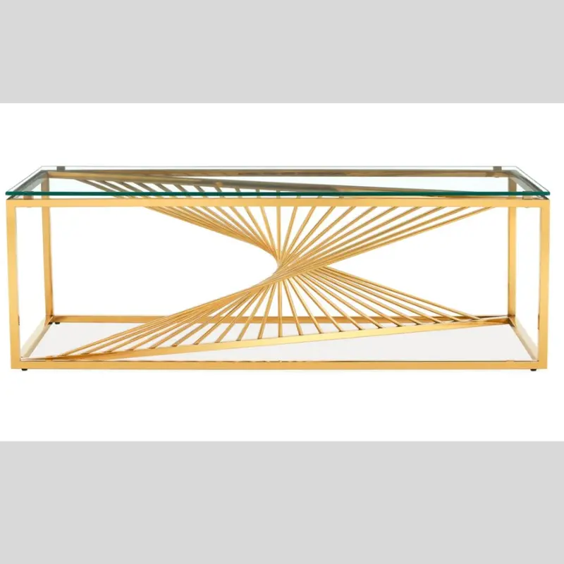 Designer Glass Coffee Table With Sculptural Base 1