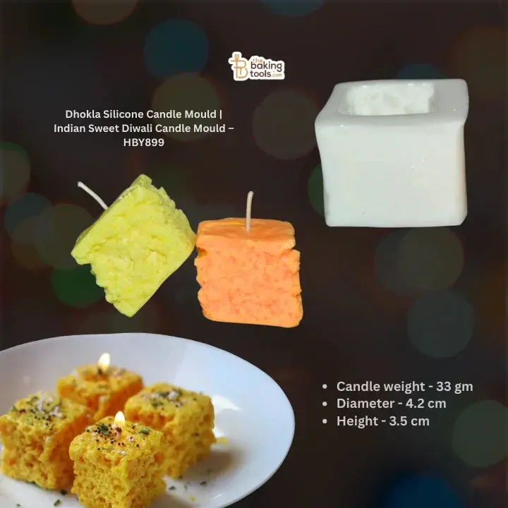 Dhokla-Shaped Silicone Candle Mold – Indian Festival-Themed Diy Candle Craft (Hby899) 1
