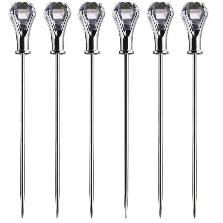 Diamond-Head Stainless Steel Martini Picks – Set Of Six 1