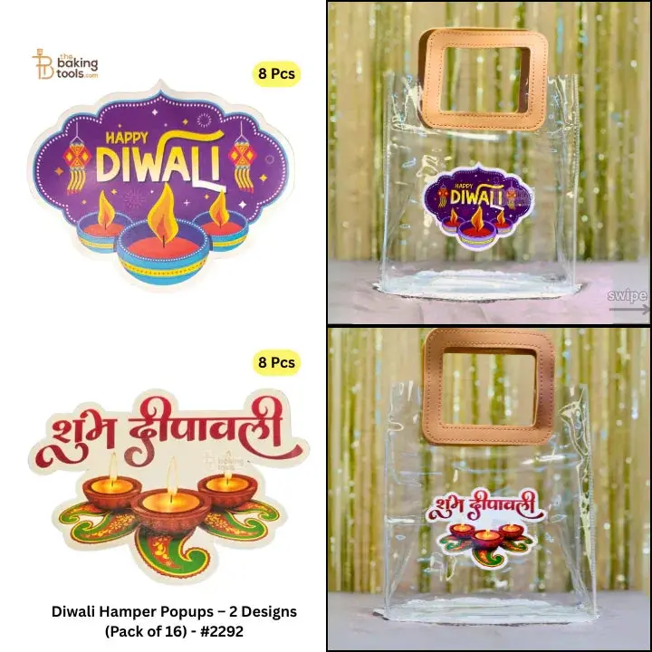Diwali Hamper Popup Cards – Two Unique Designs, 16-Piece Pack (#2292) 1
