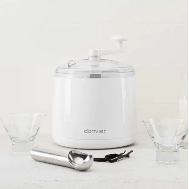 Donvier 1-Quart Electric Ice Cream Maker – Compact White Model 1
