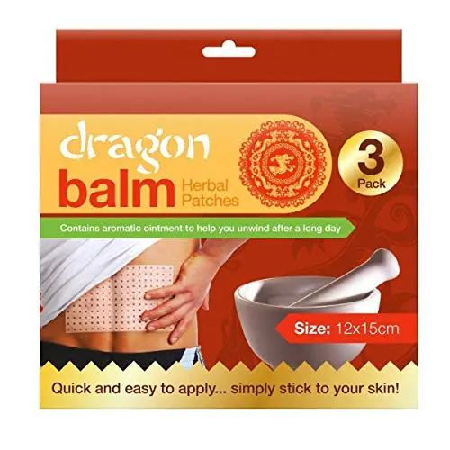 Dragon Balm Herbal Pain Relief Patches – Traditional Chinese Medicine Bundle (3 Packs, 12X15 Cm Each) 1