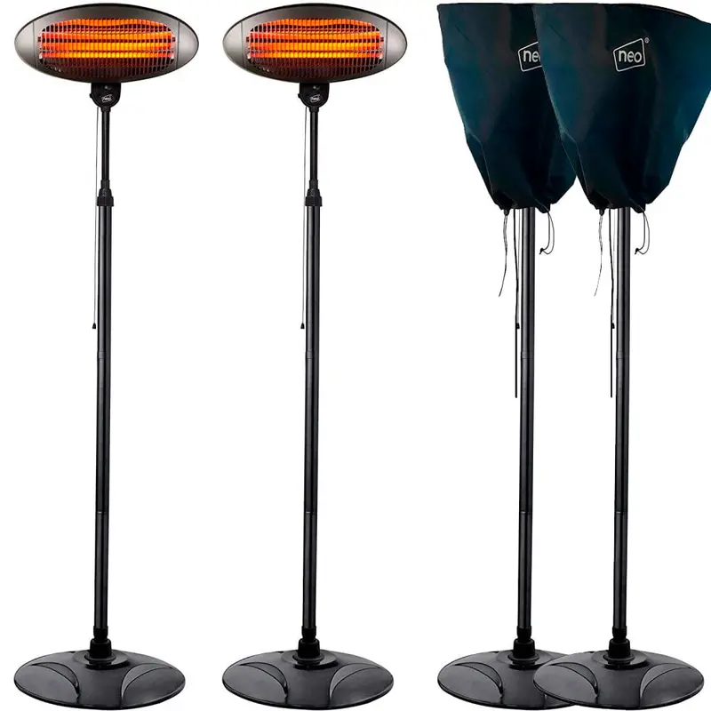 Dual 2Kw Electric Quartz Patio Heaters For Outdoor Use 1