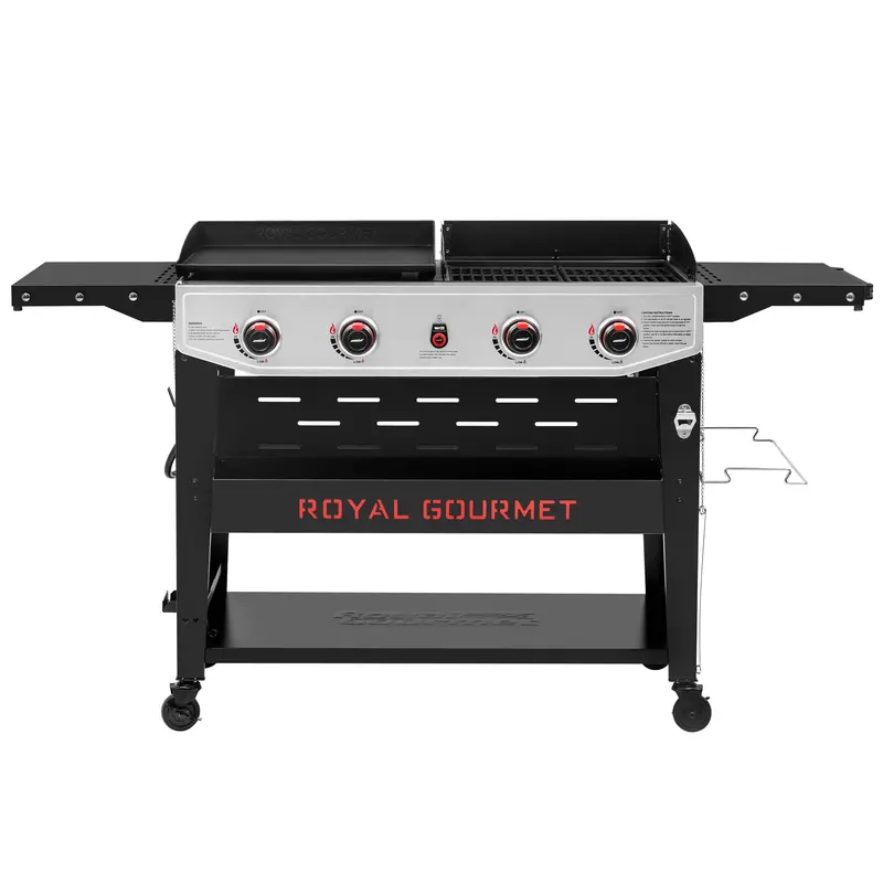 Dual-Function Gas Grill And Griddle Unit – Black & Silver Finish 1