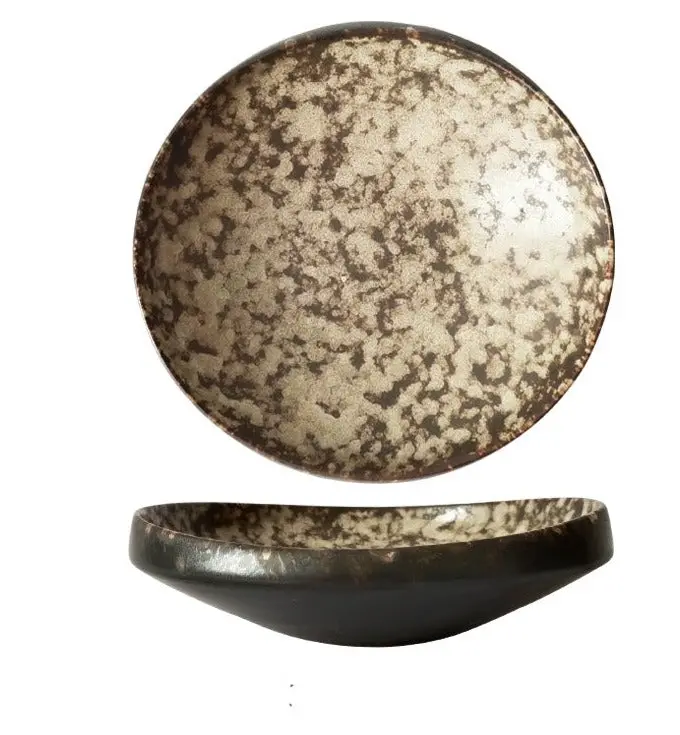 Durable Thick-Rim Ceramic Dining Plate – Neutral Tone 1