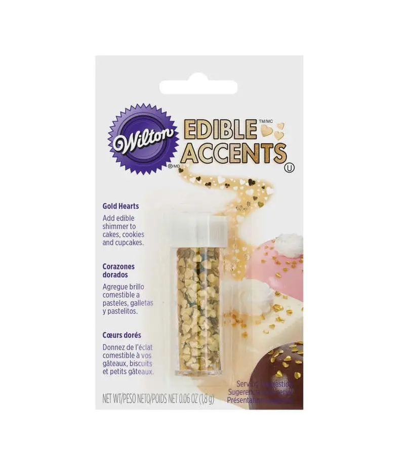 Edible Gold Heart Accents – Food-Safe Metallic Decorations 1