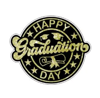 Edible Graduation Cupcakes – Happy Graduation Round Design (12 Count) 1
