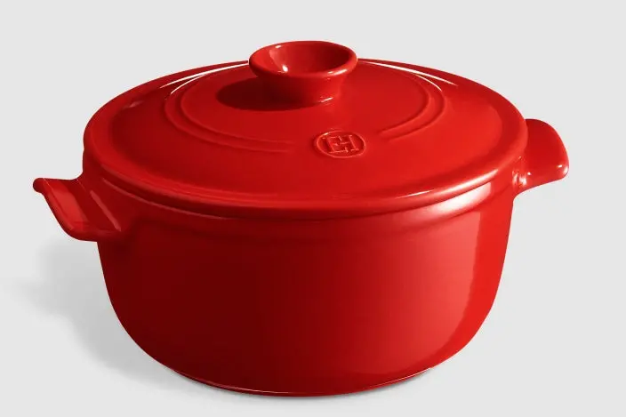 Emile Henry 5.3L Burgundy Round Stewpot – Flame-Resistant Ceramic 1
