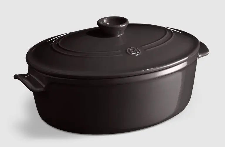 Emile Henry 6L Charcoal Black Oval Casserole Dish 1