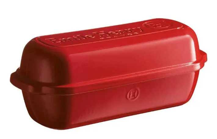 Emile Henry Burgundy Red Large Artisan Bread Baking Loaf Pan 1