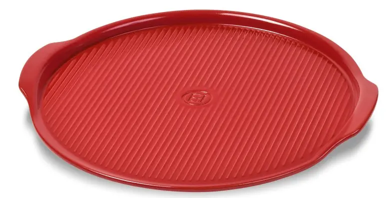Emile Henry Burgundy Red Ridged Pizza Baking Stone 1