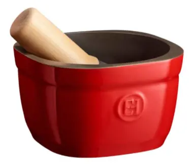 Emile Henry Grand Cru Burgundy Mortar And Pestle – Heavy-Duty Ceramic Grinding Set 1