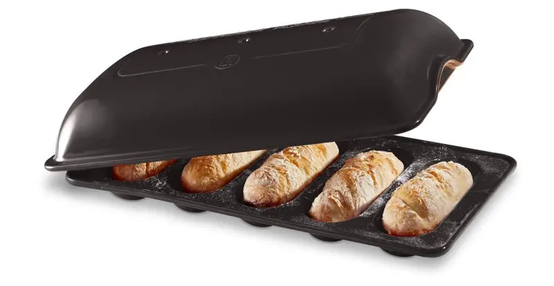 Emile Henry Mini Baguette Baker In Charcoal Black 1