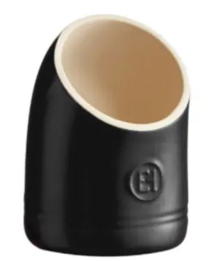 Emile Henry Truffle Black Salt Pig – Covered Ceramic Salt Crock With Wide Opening 1