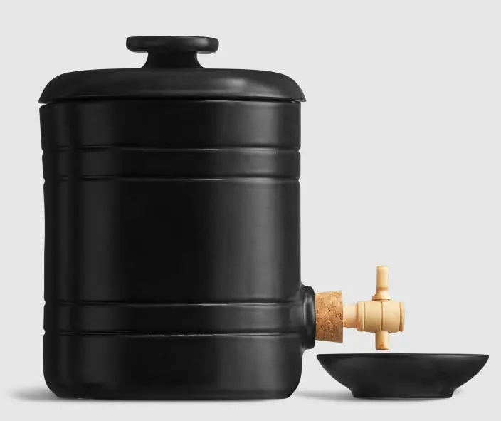 Emile Henry Truffle Black Vinegar Serving Pot In Matte Black 1