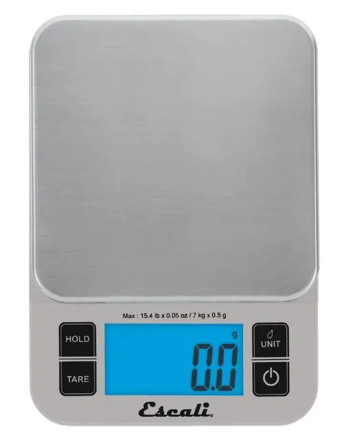 Escali Nutro Silver Digital Kitchen Scale – Sleek Stainless Design 1