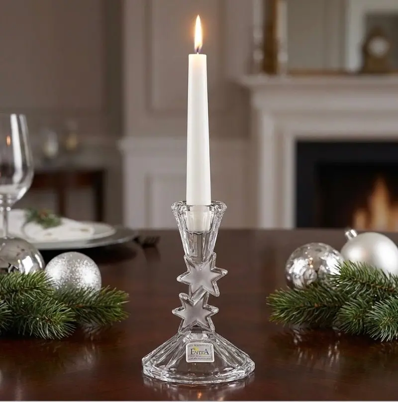 Evita Silver-Star Crystal Candle Holder – Elegant Table Accent 1