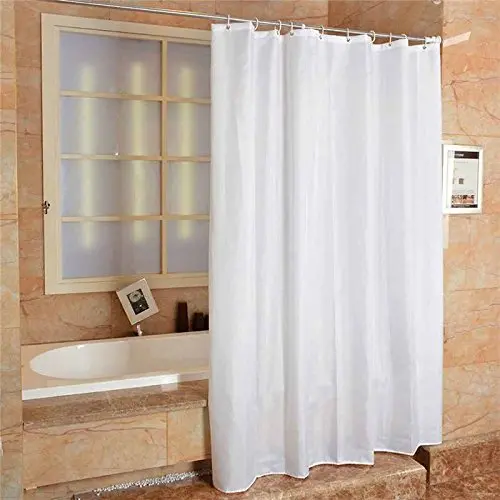 Extra-Wide Ice White Polyester Shower Curtain – Xl Size (220 X 180 Cm) 1