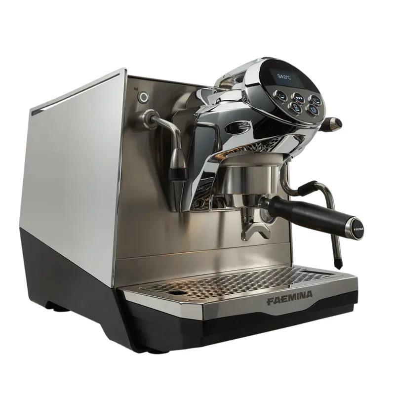 Faema Faemina A/1 Gti 5P Single-Group Espresso Machine – Anodized Black & Aluminum Lighting 1