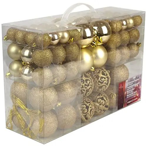 Festive Plastic Christmas Baubles – Assorted Ornamental Tree Decorations 1
