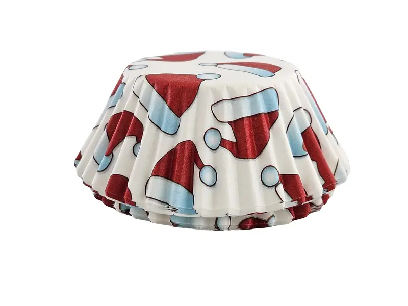 Festive Santa Hat Paper Baking Cups – 50-Count Pack By Fox Run 1