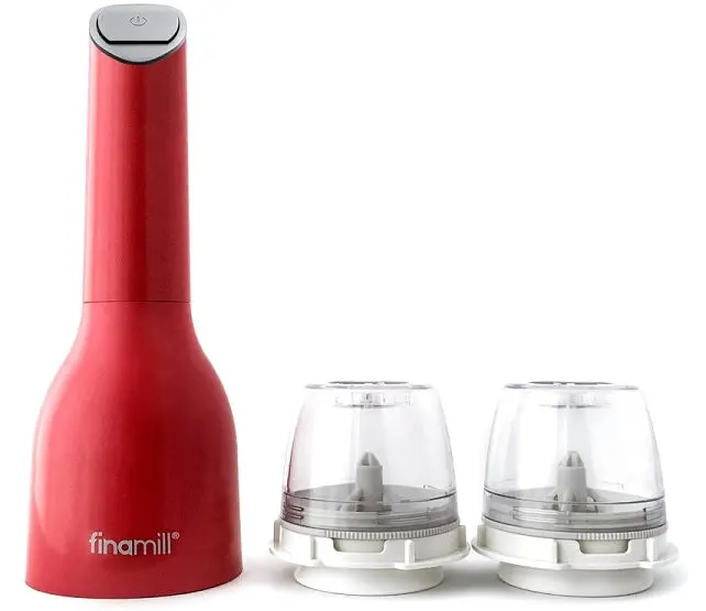 Finamill Red Cordless Spice Mill With Dual Compatible Pods 1