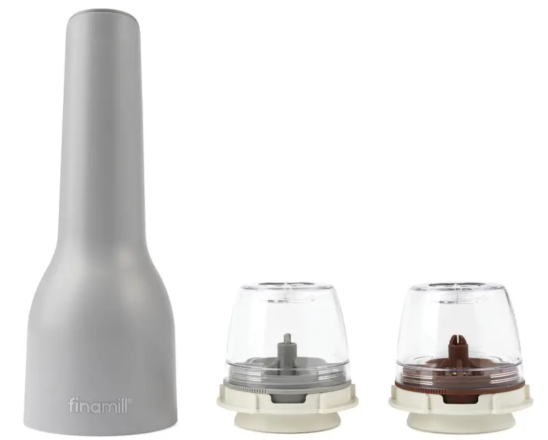 Finamill Stone Grey Rechargeable Spice Grinder With Dual Pods 1