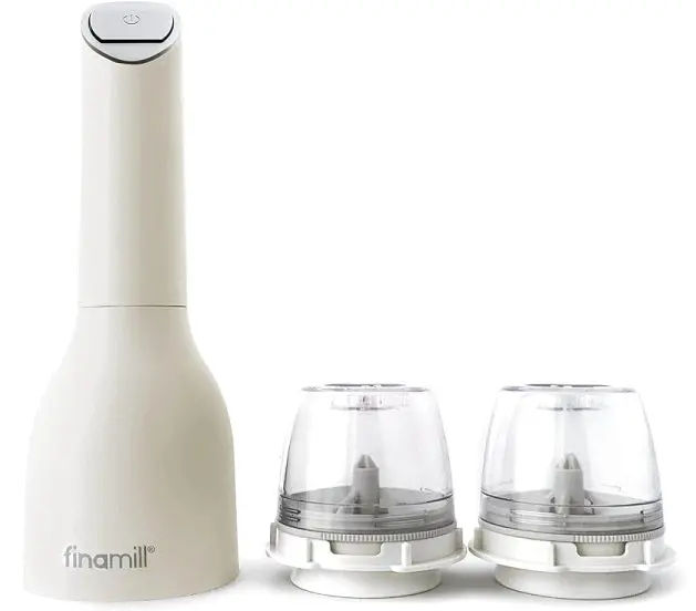 Finamill White Wireless Spice Grinder With Two Replaceable Pods 1