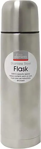 Fine Elements 0.5L Vacuum Flask Set – Stainless Steel Thermos With Push-Button Pourer 1