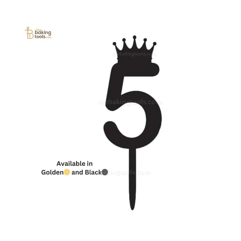 Five Number Cake Topper – Contemporary Numerical Garnish 1