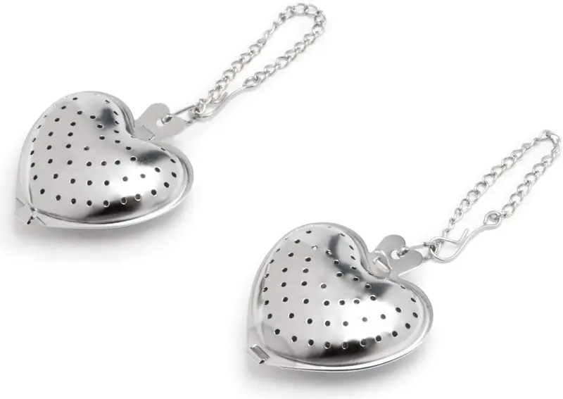 Fox Run Heart-Shaped Tea Infuser Set – 2-Pack Stainless Steel Steeping Tools 1