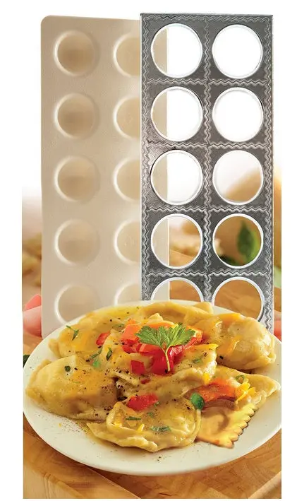 Fox Run Jumbo Ravioli Maker – Large-Sized Manual Pasta Press For Homemade Dumplings 1