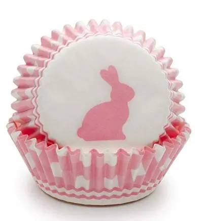 Fox Run Pink Gingham Bunny Liners – Set Of 50 Whimsical Baking Cups 1