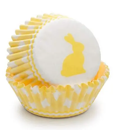 Fox Run Yellow Gingham Bunny Cupcake Liners – Pack Of 50 Festive Baking Cups 1