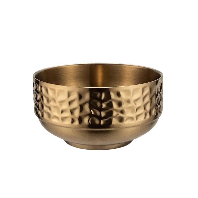 Frosted Gold Stainless Steel Serving Bowl 1