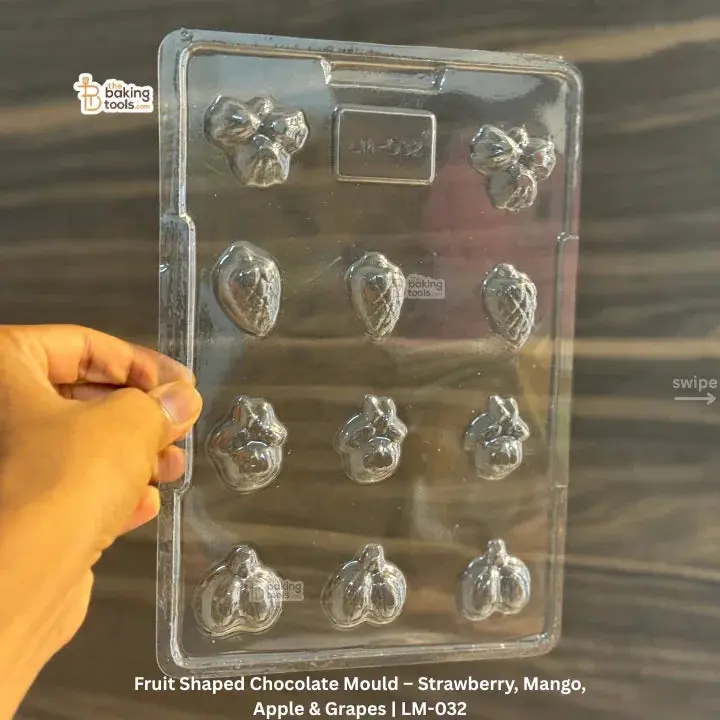 Fruit-Shaped Chocolate Mold Set: Strawberry, Mango, Apple & Grapes (Lm-032) 1